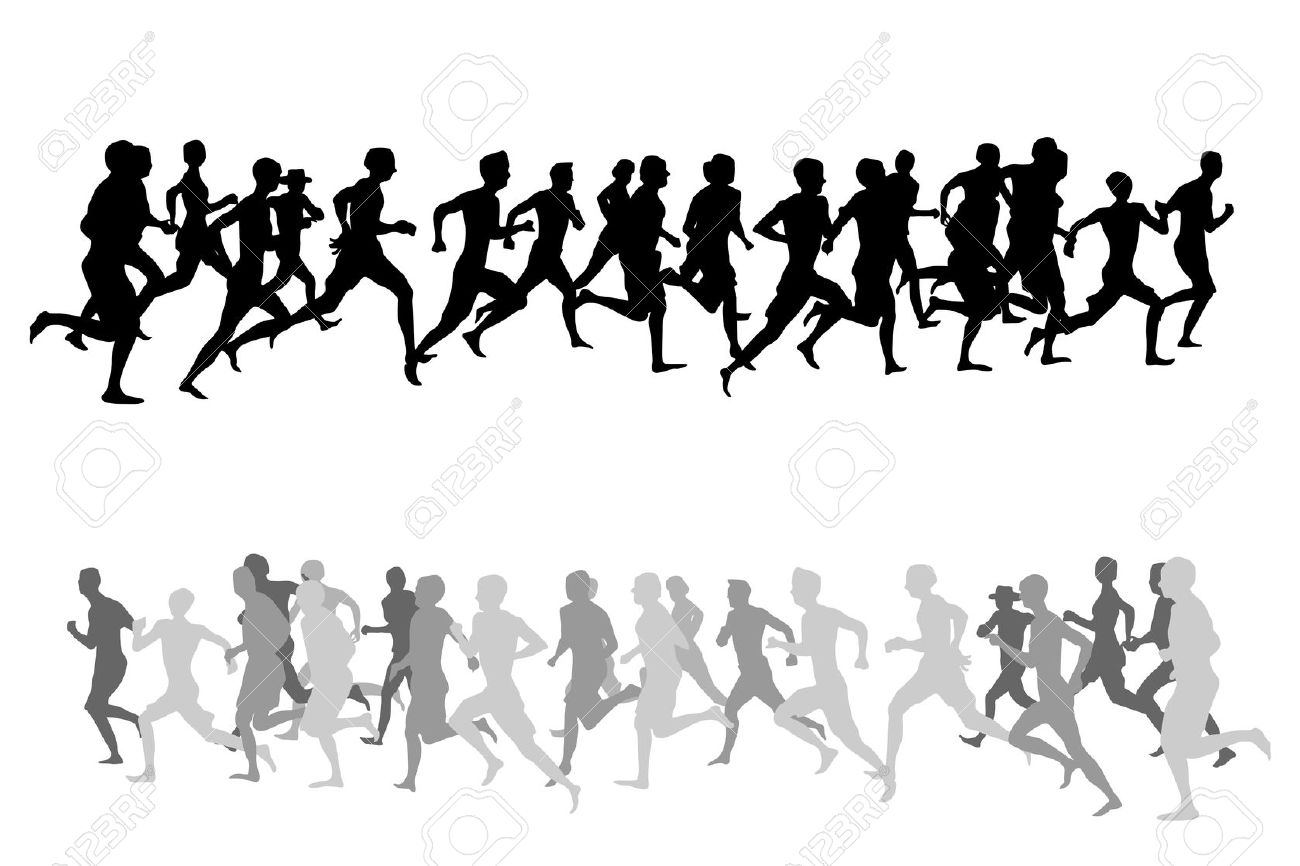 1300x866 People Running Clipart