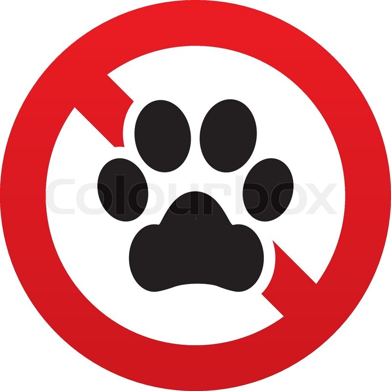 800x800 No Dog Paw Sign Icon. Pets Symbol. Red Prohibition Sign. Stop
