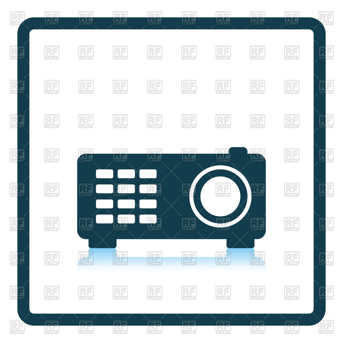 1200x1200 Shadow Reflection Design Of Video Projector Icon Royalty Free