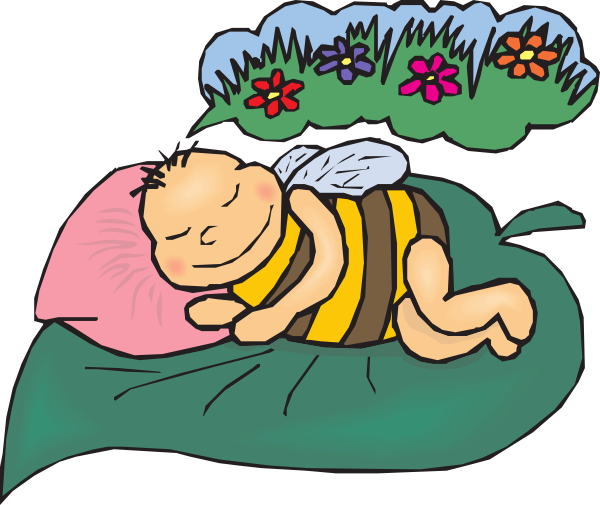600x505 Free Dreaming Cartoon Bee Clip Art