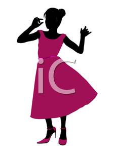 225x300 Free Clipart Image A Dancing Girl In A Pink Prom Dress