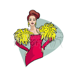 300x300 Royalty Free Girl Dressed For Prom 153781 Vector Clip Art Image