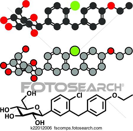 450x441 Clip Art Dapagliflozin Diabetes Drug Molecule. Inhibitor