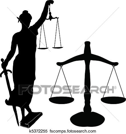 441x470 Clipart Of Justice Statue And Libra K5372255