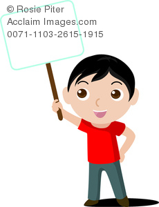 230x300 Art Image Of Boy Holding A Blank Sign