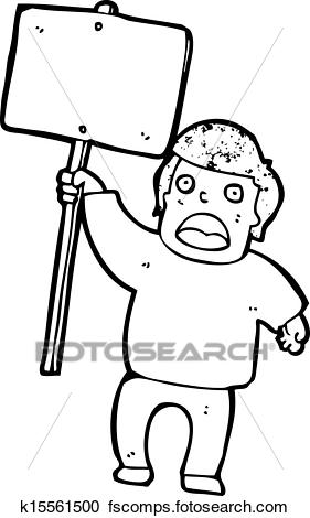 281x470 Clipart Of Cartoon Political Protester K15561500