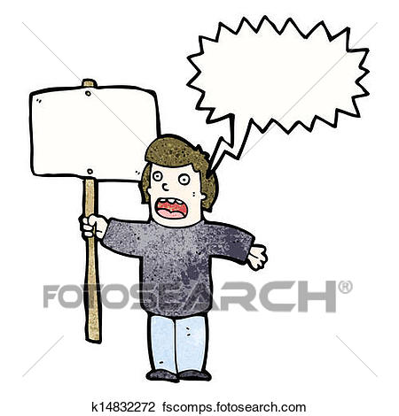 450x470 Clipart Of Political Protester With Placard K14832272