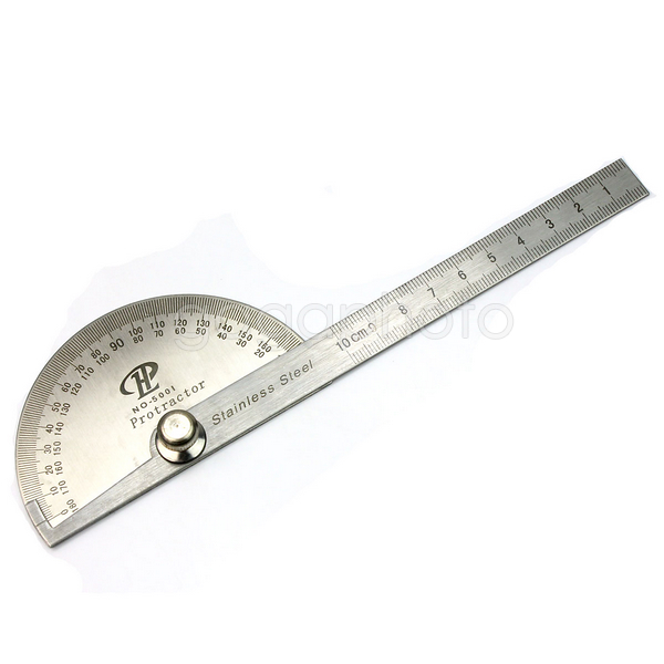 600x600 Student Stainless Steel Round Head Rotary Protractor Angle Ruler