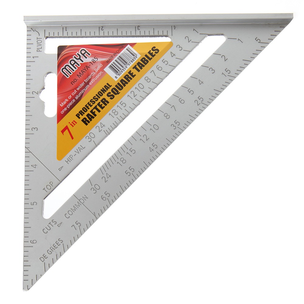 1000x1000 7 Square Carpenter's Measuring Ruler Layout Tool Triangle Angle