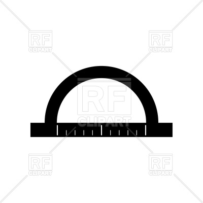 400x400 Protractor Silhouette Royalty Free Vector Clip Art Image