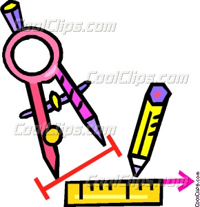290x300 Compass With Ruler And Pencil Vector Clip Art