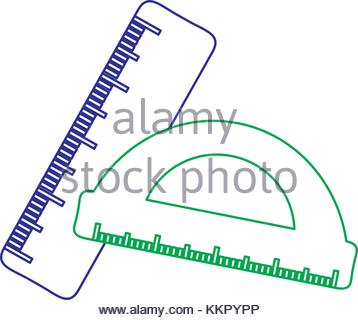 358x320 School Ruler And Protractor Geometric Measurement Stock Vector Art