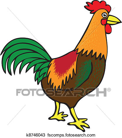 414x470 Clipart Of Proud Rooster K8746043