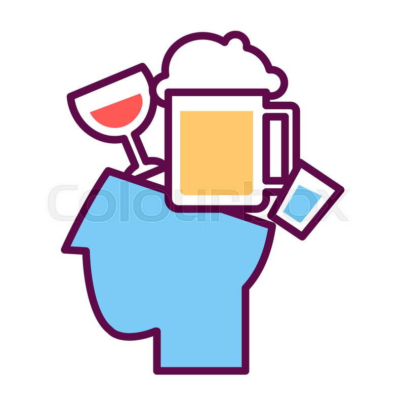 800x800 Psychology Abstract Symbol Of Human Head With Alcohol Drinks