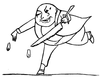 351x267 Public Domain Images 047 Cartoon Of Man Cutting Off Thumb