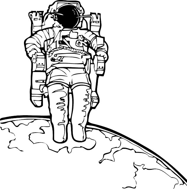 632x640 Science, Outline, Moon, Cartoon, Astronomy, Astronaut