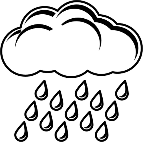 500x495 Clip Art Of Black And White Rainy Day Sign Public Domain Vectors