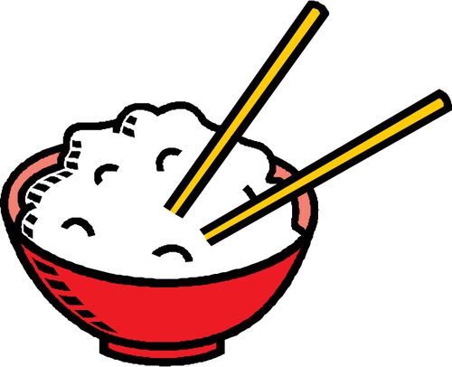 500x406 Bowl Of Rice With Chopsticks Vector Clip Art Public Domain Vectors