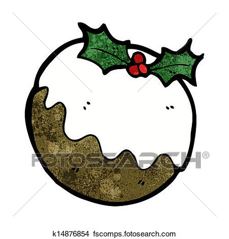 450x470 Clipart Of Cartoon Christmas Pudding K14876854