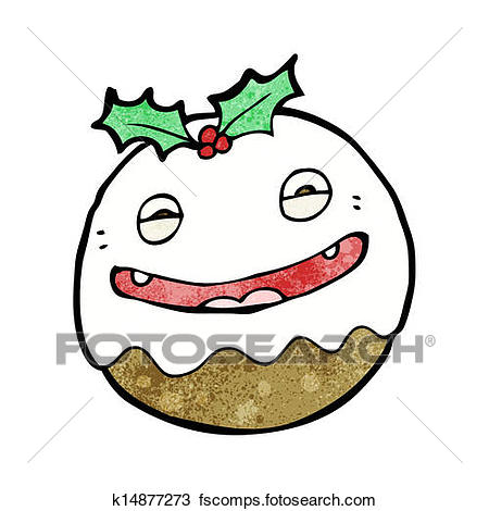 450x470 Clipart Of Cartoon Christmas Pudding K14877273