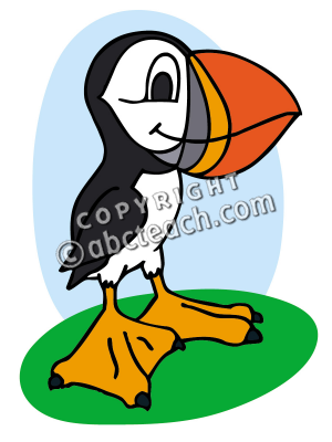 300x400 Clip Art Cartoon Puffin Color Clipart Panda