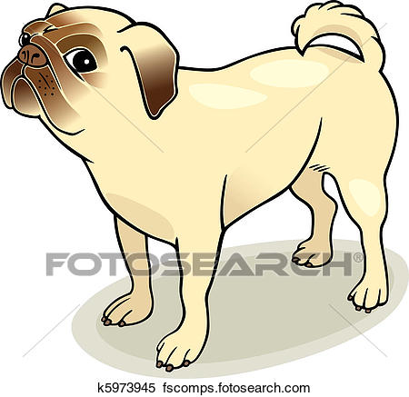 450x437 Clipart Of Purebred Pug K5973945