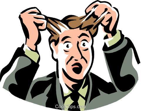 480x379 Frustrated Man Pulling Out His Hair Royalty Free Vector Clip Art