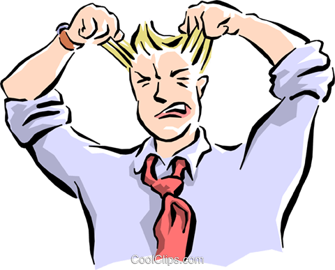 480x387 Man Pulling His Hair Out Royalty Free Vector Clip Art Illustration