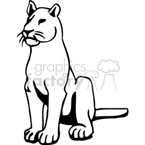 300x300 Royalty Free Black And White Lion 131075 Vector Clip Art Image