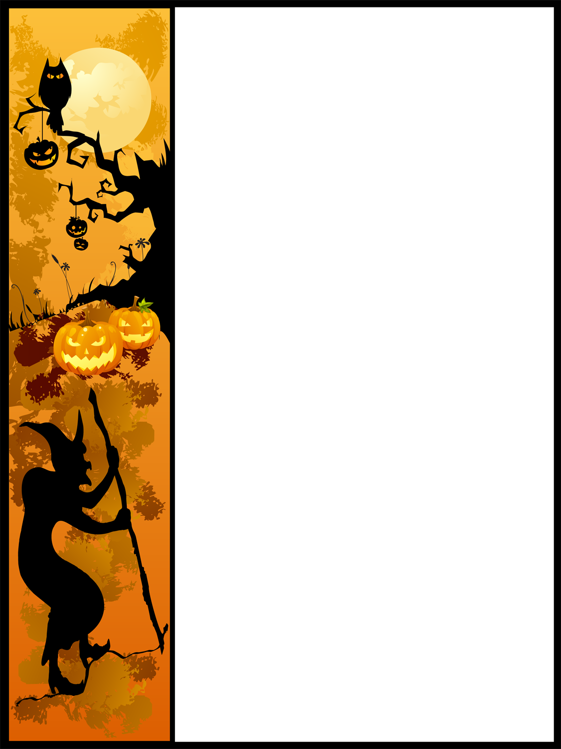 1125x1500 Halloween Pumpkin Border Clip Art Free Clipart