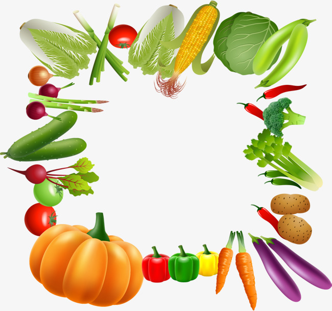 650x608 Vegetable Borders, Vector Material, Vegetables, Pumpkin Png