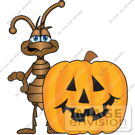 450x450 Clip Art Graphic Of A Brown Ant Insect Mascot Character Standing