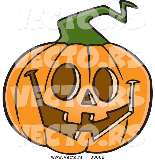 600x620 Vector Of A Happy Cartoon Jackolantern Pumpkin Carving
