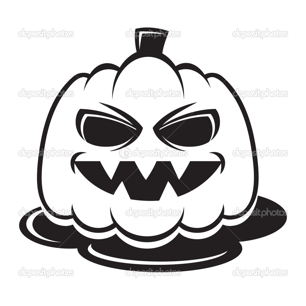 1024x1024 Scary Pumpkin Clipart Black And White
