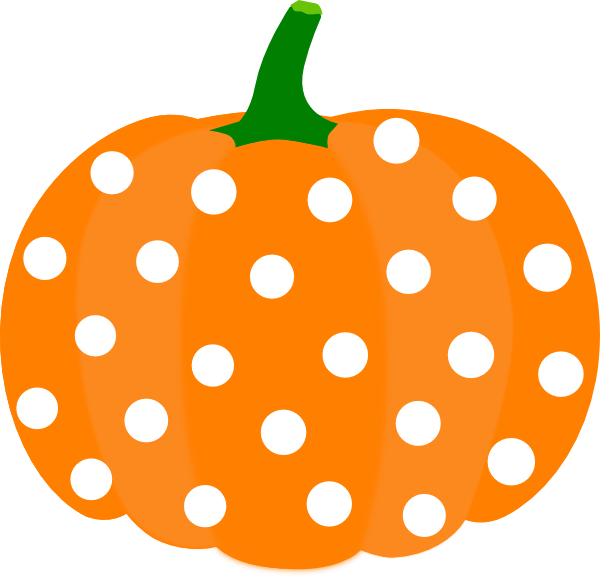 600x577 Polka Dot Pumpkin Clipart
