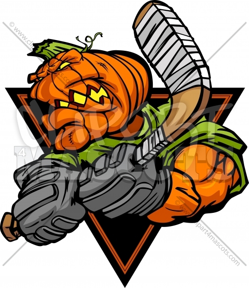 510x590 Halloween Hockey Clipart Graphic Vector Image