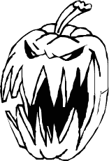156x230 Scary Pumpkin Black And White Clipart