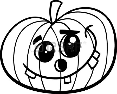 450x363 Black And White Cartoon Illustration Of Jack Lantern Halloween