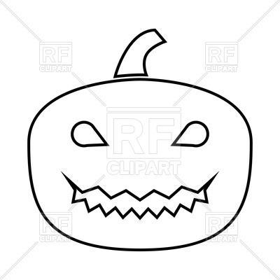 400x400 Horror Pumpkin Outline Royalty Free Vector Clip Art Image