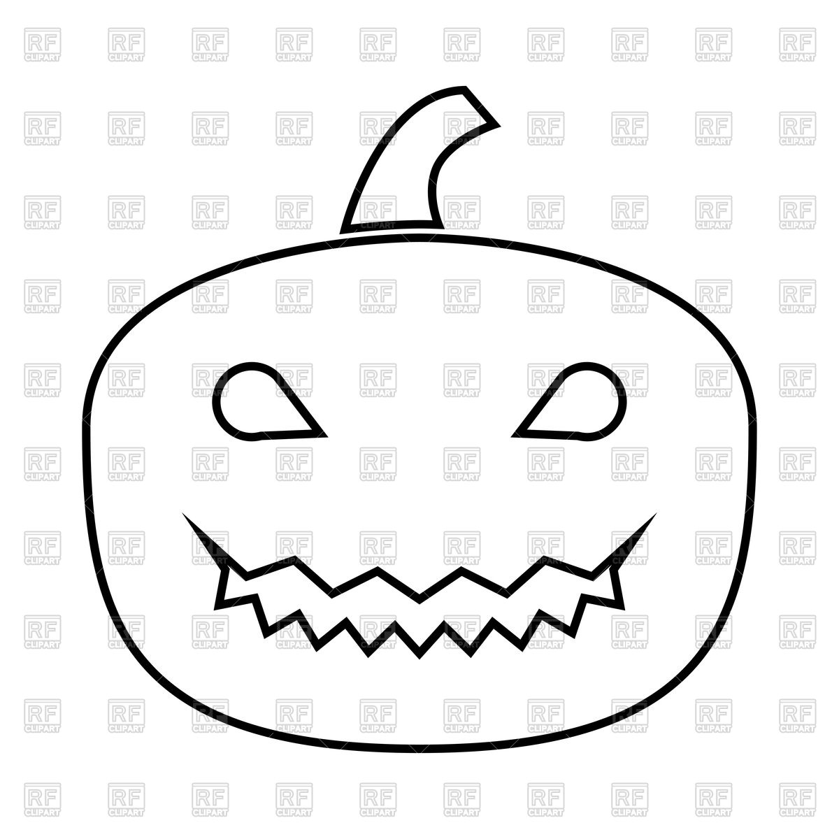 1200x1200 Horror Pumpkin Outline Royalty Free Vector Clip Art Image