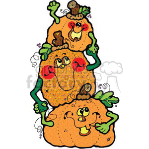 300x300 Royalty Free Cartoon Pumpkin Patch 144944 Vector Clip Art Image