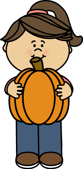 270x548 Girl Holding A Pumpkin Clip Art