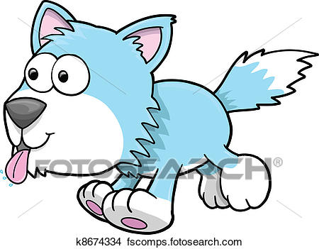 450x351 Clipart Of Silly Goofy Wolf Puppy Dog Vector K8674334