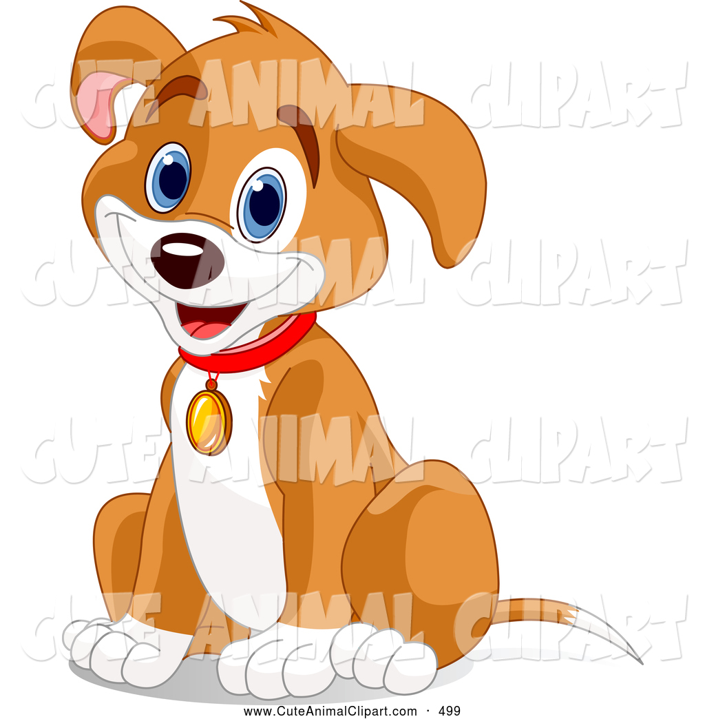 1024x1044 Vector Cliprt Of Smiling Hyper Puppy Dog Sittingnd Wearing