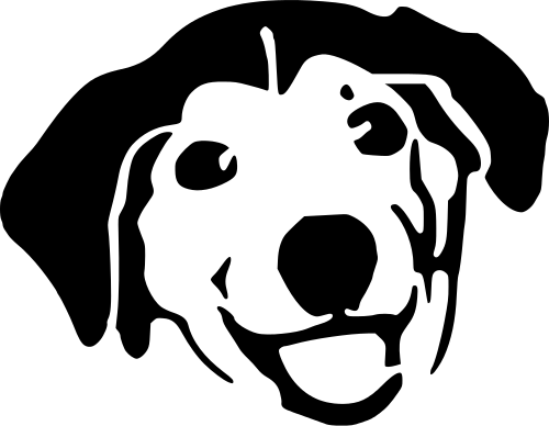 500x388 Puppy Black And White Dog Face Clipart