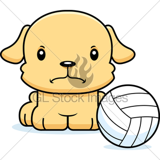 325x325 Cartoon Smiling Volleyball Player Puppy Gl Stock Images