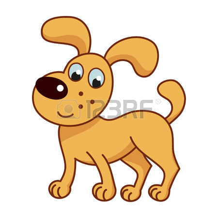 450x450 Cartoon Smiling Golden Puppy, Vector Illustration Of Cute Funny