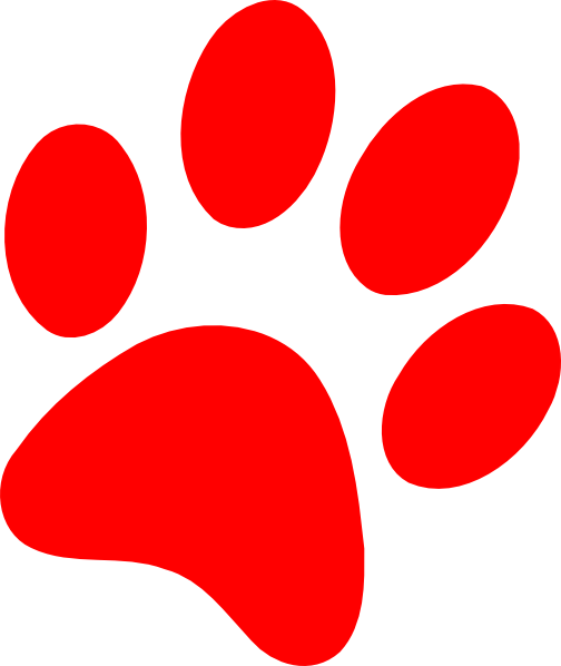504x598 Red Puppy Paw Print Clipart