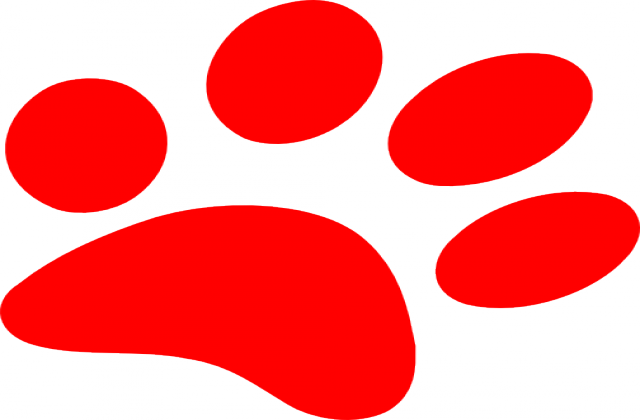 640x420 Red Paw Print Clip Art