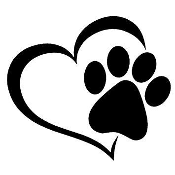 355x355 Runakan Pet Paw Print With Heart Dog Cat Vinyl Decal Car Window